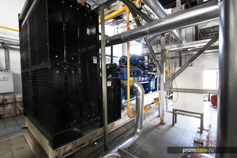 Газовый электрогенератор Perkins
2 х 815 кВт. с системой
рекуперации тепла.