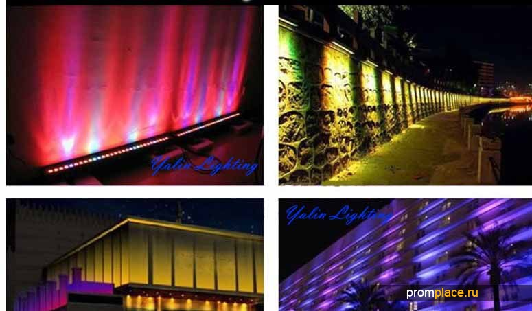 RGB светодиодные настенные светильники, наружное IP65 квадратное освещение стен для контура здания