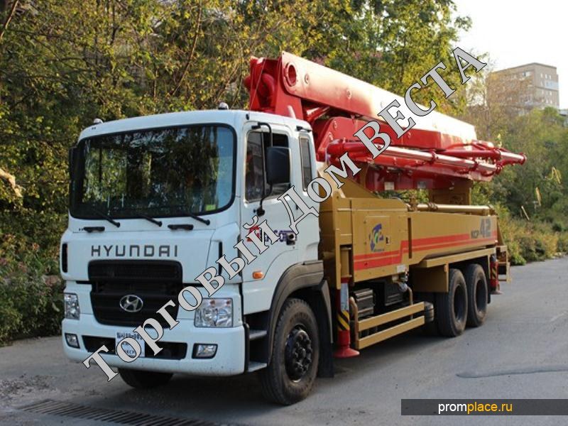 Автобетононасос KCP42RX170 (40м) ,на
базе грузовика  Hyundai HD260,2014
года.