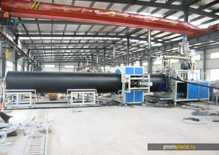 Экструзионная линия для производства пустотелых вьющихся труб большого ...