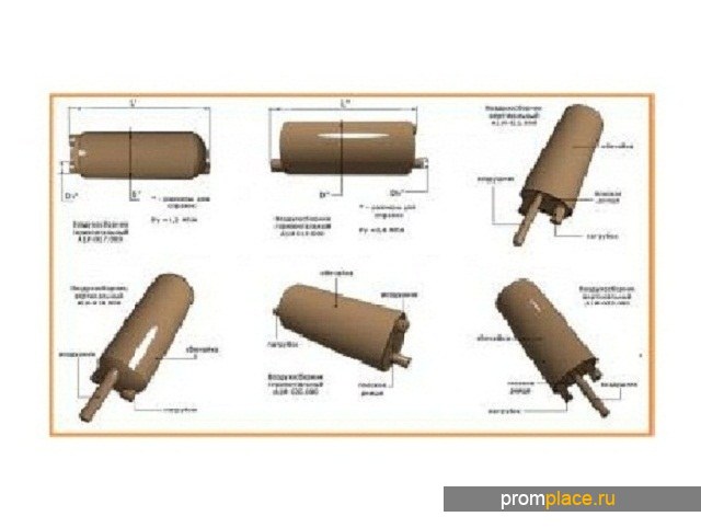 Воздухосборник горизонтальный А1И-017.000 с эллиптическим днищем