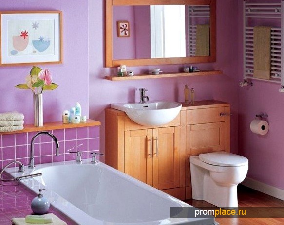 Водостойкая краска в интерьере ванной